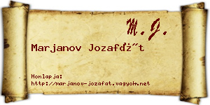 Marjanov Jozafát névjegykártya